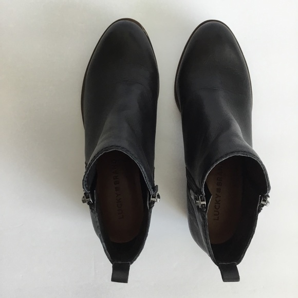 Lucky Brand Size 6 “Basel” Booties Leather Black Witchy Boho - Picture 8 of 12